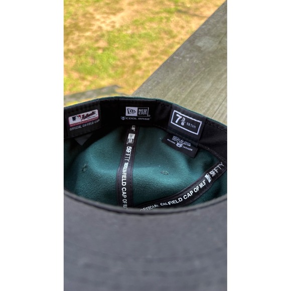 New Era 59FIFTY Oakland Athletics Fitted Hat Green Yellow MLB Cap 7 3/8 - Picture 5 of 7